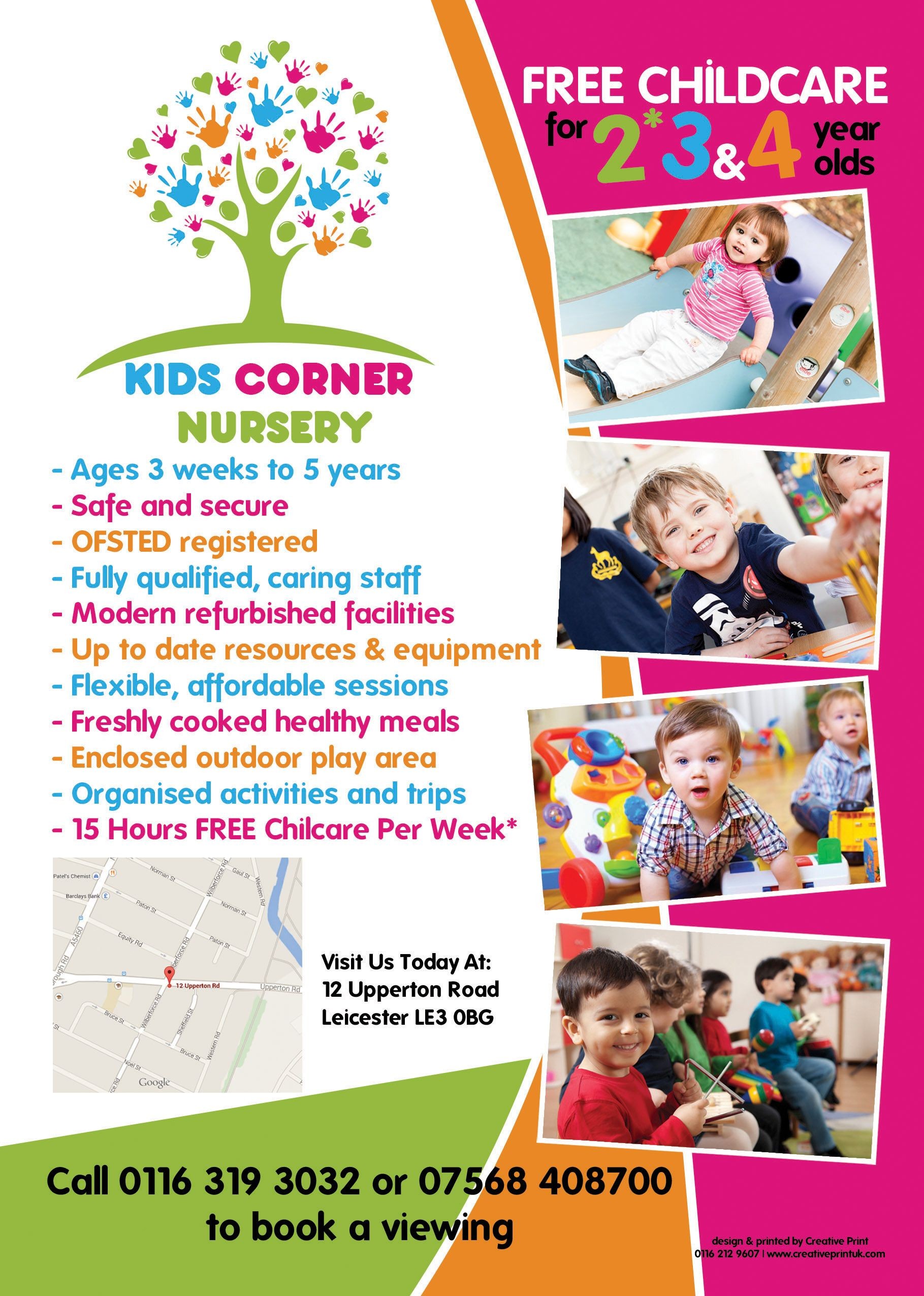 nursery flyer template
 The back of an A5 flyer designed for Kids Corner Nursery ..