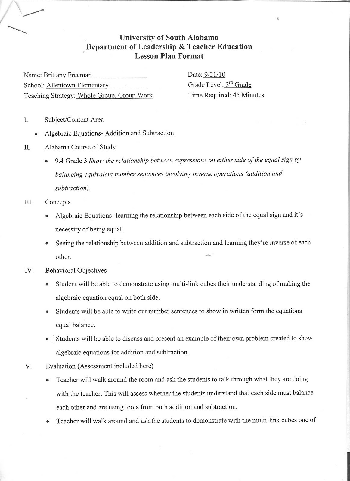 lesson plan template elementary
 The Footsteps of an Endeavoring Elementary Teacher: Lesson ..