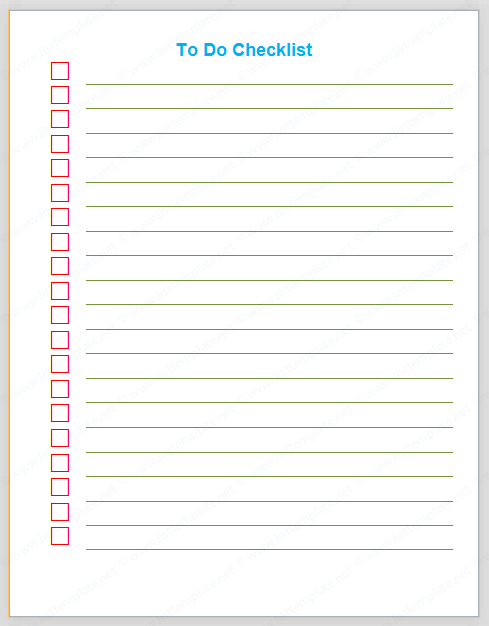 to do checklist template
 Things to do checklist template - List Templates - to do checklist template