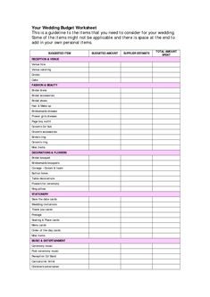 ugandan wedding budget template
 Wedding Budget Checklist | Budget Wedding | Pinterest ..