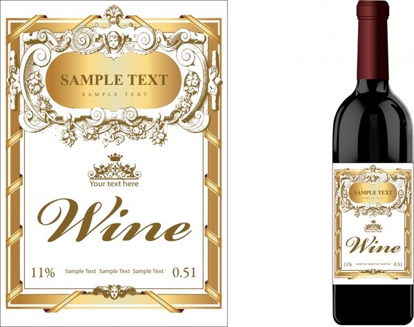 wine labels template
 Wine label template luxury golden classical decor Free ..