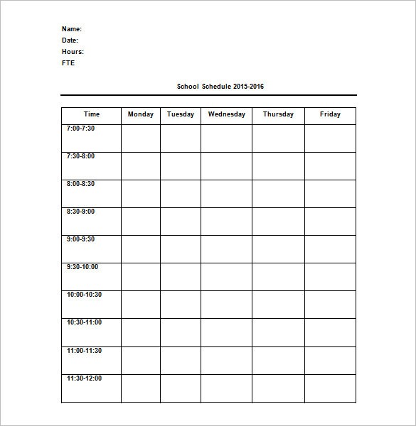 class schedule template for teachers
 11+ Teacher Schedule Templates - Docs, Excel, PDF | Free ..