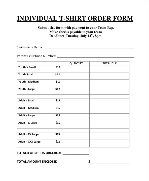 Printable Order Forms For T Shirts Seven Signs You’re In Love With