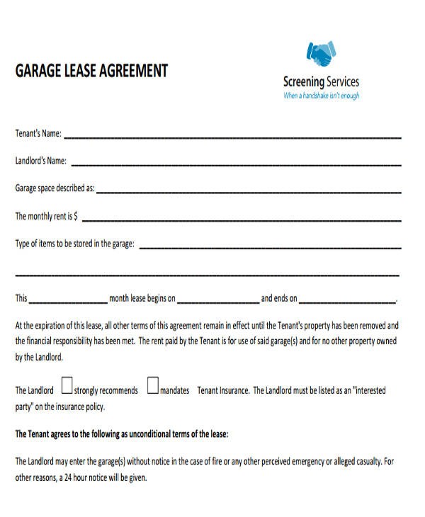 free garage rental agreement form
 35+ Commercial Lease Agreement Samples - Word, PDF, Pages - free garage rental agreement form