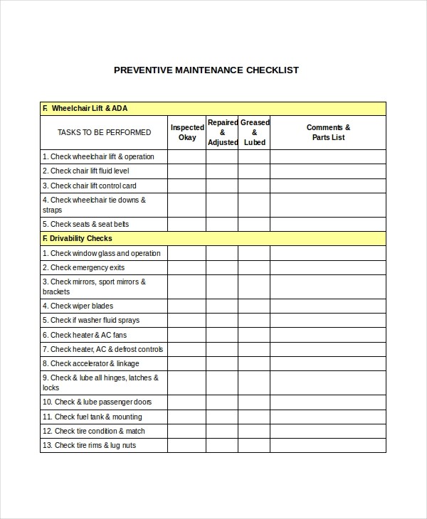 preventive-maintenance-checklist-template-41-checklist-templates
