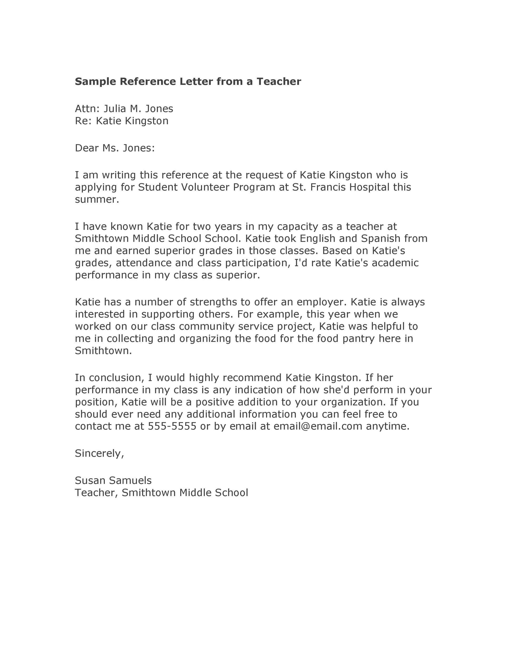 recommendation letter by teacher
 50 Amazing Recommendation Letters For Student From Teacher - recommendation letter by teacher