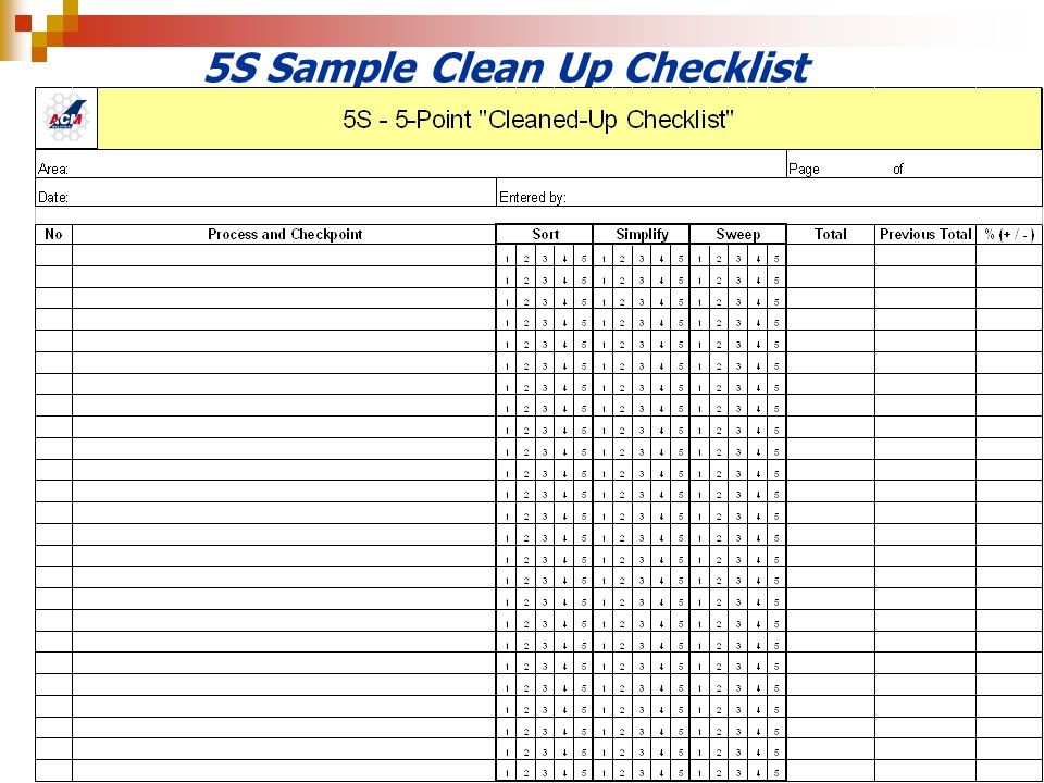5s cleaning checklist template
 5s Cleaning Checklist – FREE DOWNLOAD | Freemium Templates - 5s cleaning checklist template