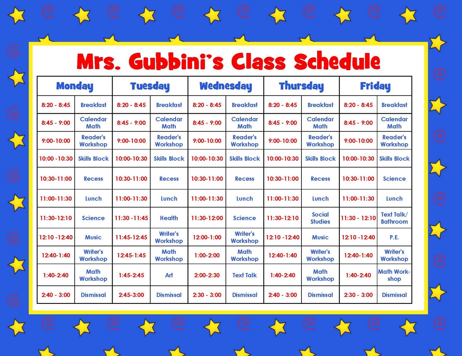 class schedule template kindergarten
 Aloha Kindergarten!: July 2011 - class schedule template kindergarten