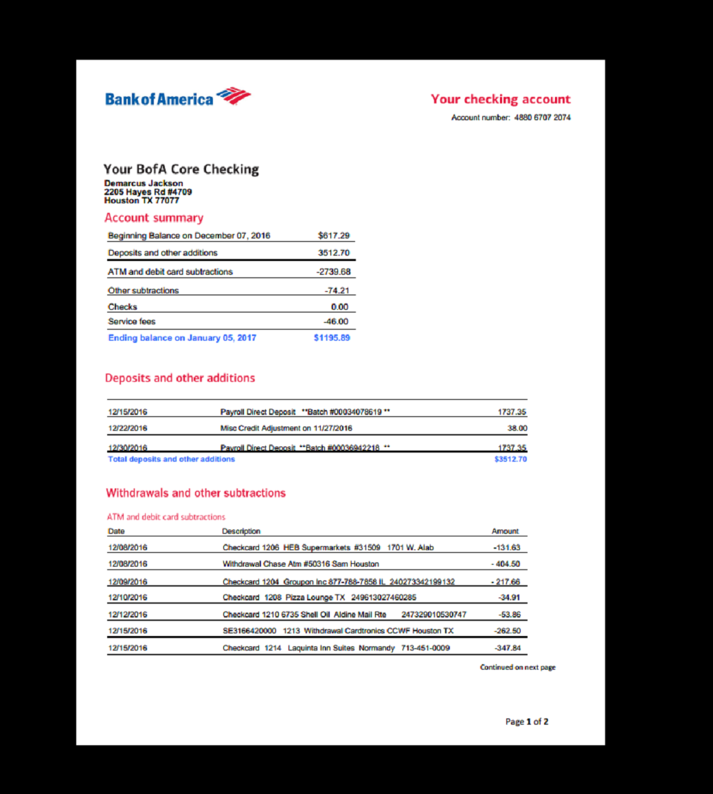 bank of america bank statement
 Bank Statement, Bank America in 2019 | Fake Documents ..