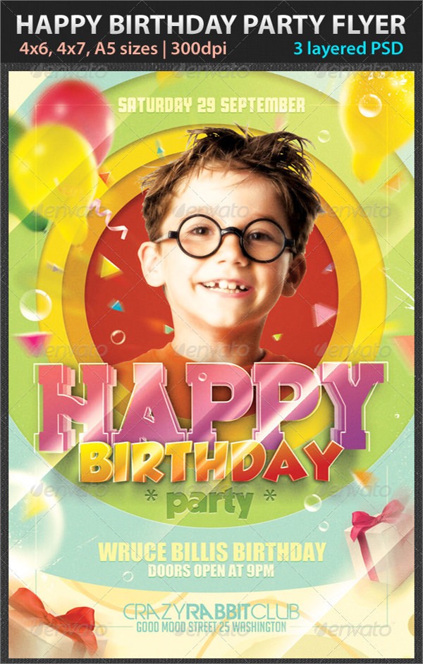 happy birthday flyer template
 Birthday Flyer - 8+ Premium and Free Download - happy birthday flyer template