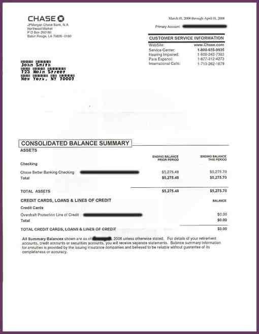 bank of america bank statement sample
 Chase Bank Statement Template | template in 2019 ..