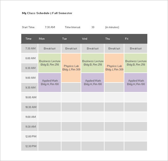 class schedule template free download
 College Class Schedule Template – 7+ Free Word, Excel, PDF ..