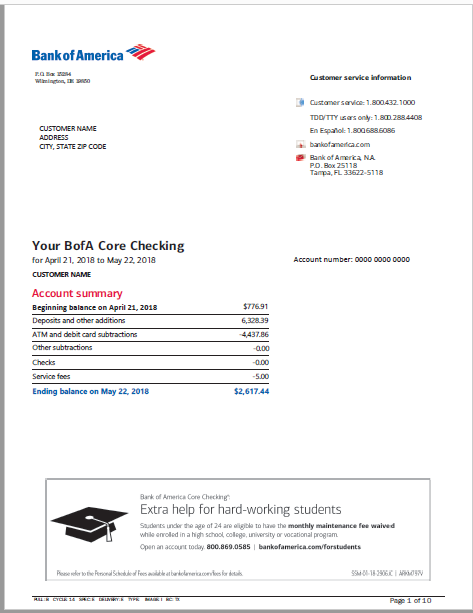 bank of america bank statement
 Customized Bank of America statement in 2020 | Statement ..