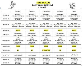 class schedule template for teachers
 Daily Class Schedule Template (EDITABLE) by DeAnna Sherred ..