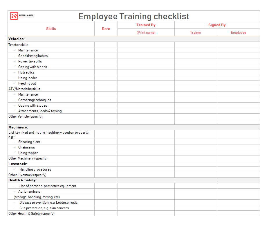 employee training checklist template
 Employee Training Checklist Template for Excel & Word ..