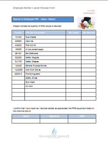 ppe checklist template uk
 Everyday Gas Manager Forms - Gas Support Services - ppe checklist template uk
