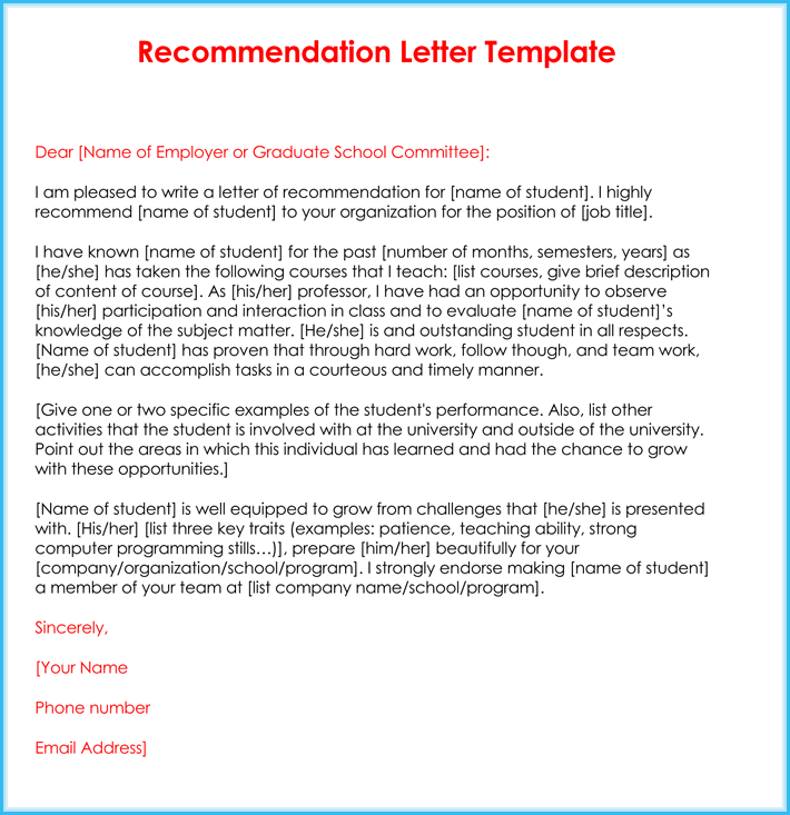 sample recommendation letter by teacher
 Example Reference Letter For Student Teacher - Sample ..