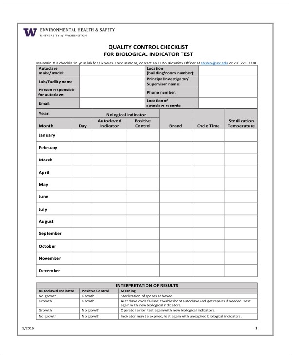 quality control checklist template
 FREE 7+ Quality Checklist Examples & Samples in PDF | Examples - quality control checklist template