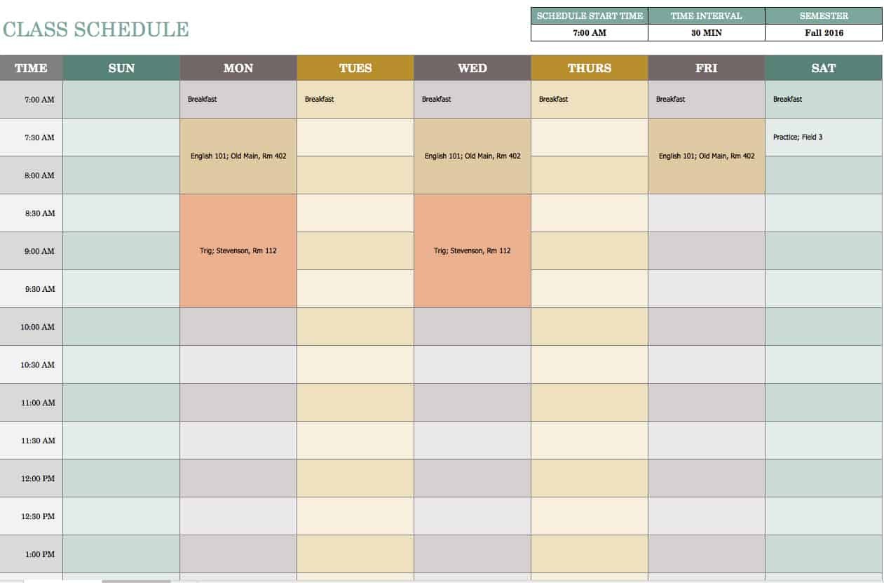 class schedule template free download
 Free Weekly Schedule Templates For Excel - Smartsheet - class schedule template free download