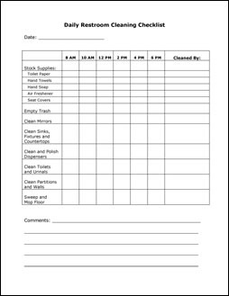 janitor checklist template
 Janitorial Checklist Template | charlotte clergy coalition - janitor checklist template