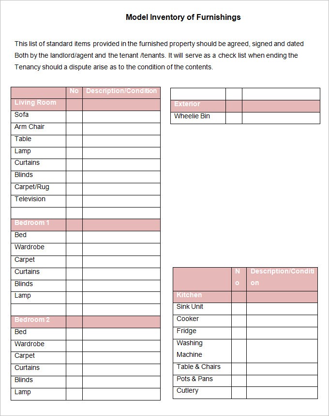 landlord checklist template
 Landlord Inventory Template - 8+ Free Word Documents ..