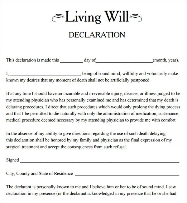 living will form free
 Living Will Template - 8+ Download Free Documents in PDF - living will form free