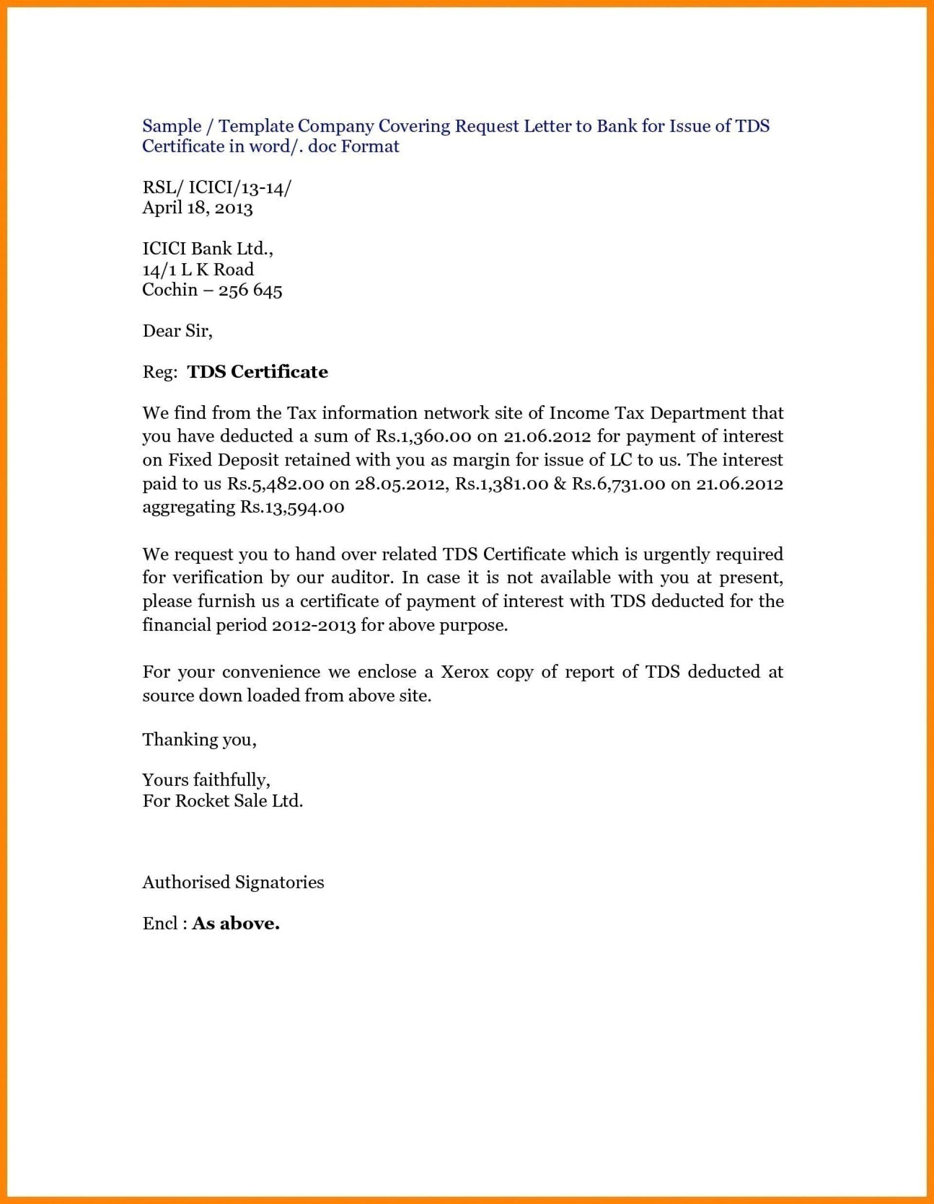 sample of application letter for bank clearance