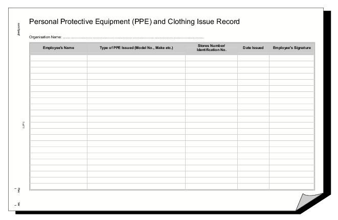 ppe checklist template uk
 Personal Protective Equipment (PPE) and Clothing Issue Record - ppe checklist template uk