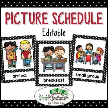 class schedule template for preschool
 Picture Schedule Editable - Pre-K, Preschool | Preschool ..