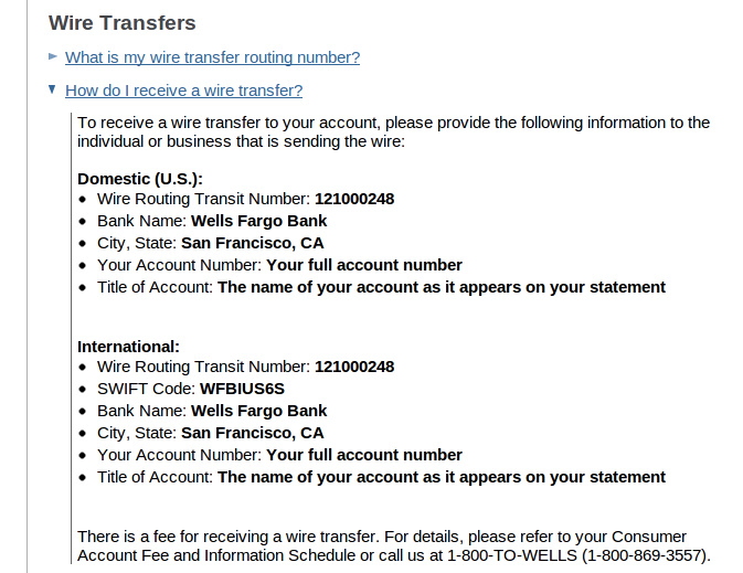 receive international wire transfer to bank of america