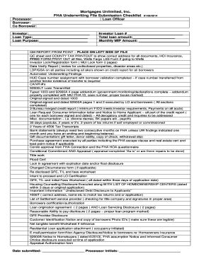 mortgage underwriting checklist template
 Printable mortgage processor submission checklist - Edit ..