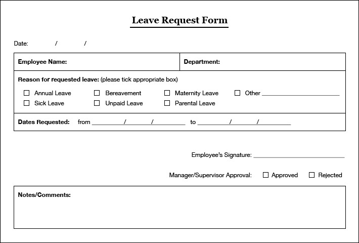 unpaid leave request form template
 Simple Leaves Application Form Template - Excel Template - unpaid leave request form template