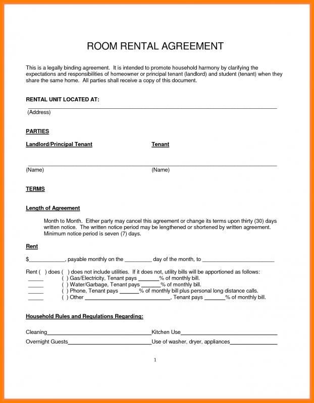 free rental agreement form alberta
 Simple Month To Month Rental Agreement | Room rental ..