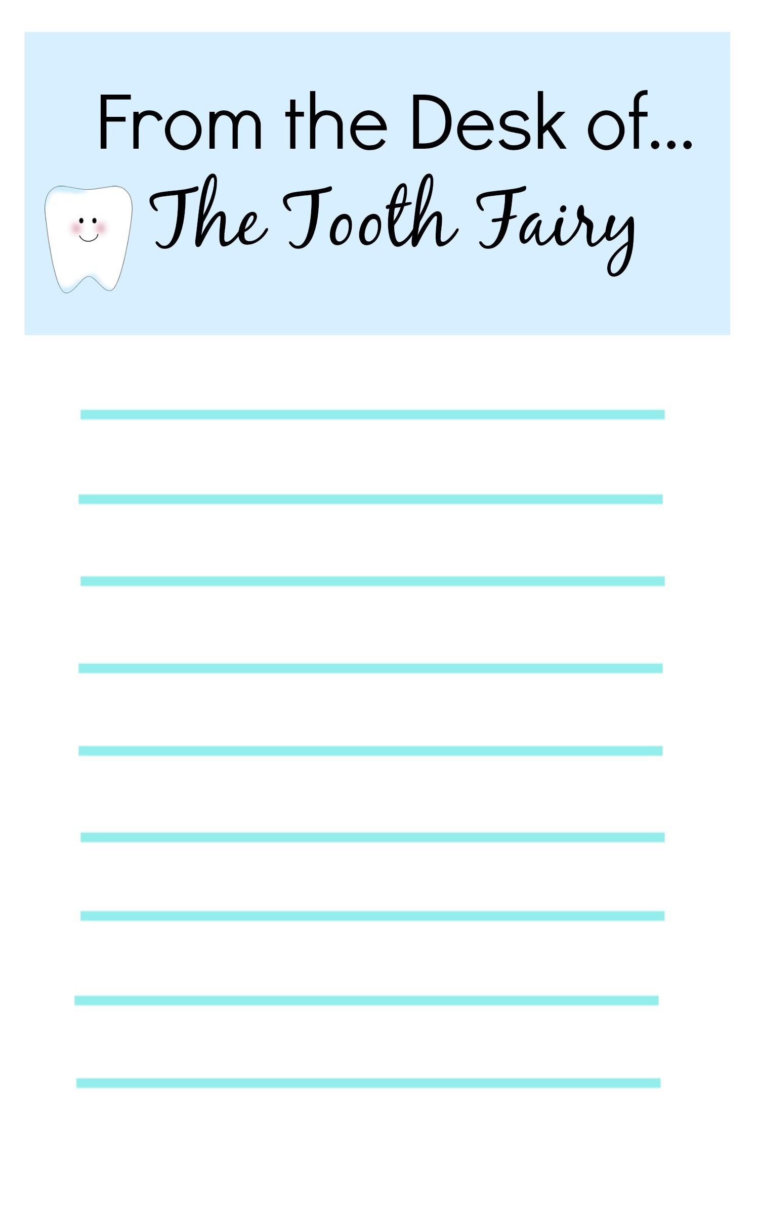 blank tooth fairy letter template
 Tooth Fairy Ideas And Free Printables: Tooth Fairy ..