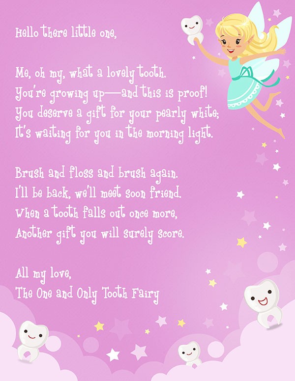 tooth fairy letter template girl free
 Tooth Fairy Letter Free Printable | Elfster - tooth fairy letter template girl free
