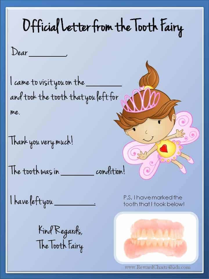 Tooth Fairy Letter Template Free Tooth Fairy Letter Free Printable Tooth Fairy Letter