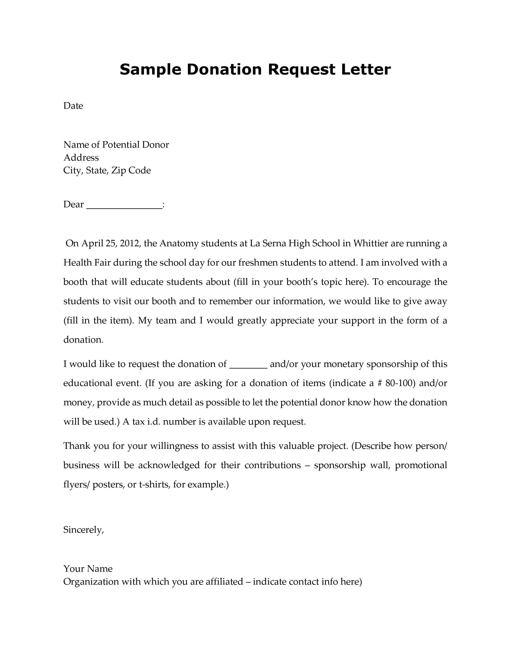 sample request letter for laboratory equipment
 43 FREE Donation Request Letters & Forms - Template Lab - sample request letter for laboratory equipment