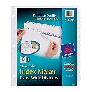 avery index maker dividers 5 tab template
 Amazon.com : Avery Index Maker Extra-Wide Clear Label ..