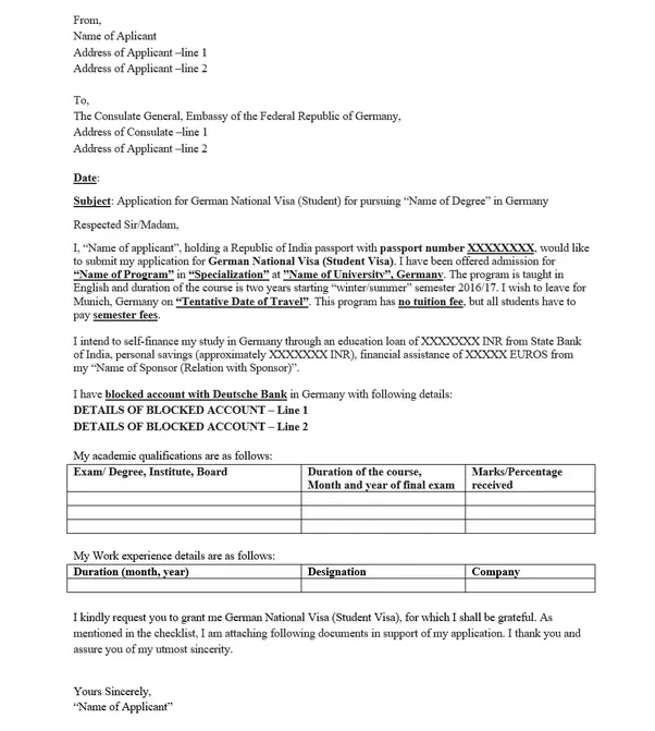 motivation letter for german embassy student visa sample
 Can someone guide me when applying for a German student ..