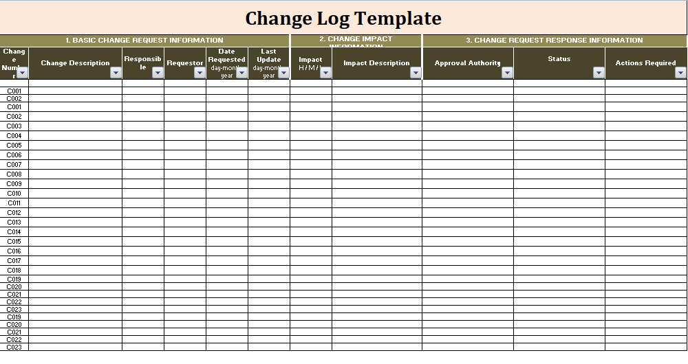 firewall change request template excel
 Change Log Templates | 9+ Free Word, Excel & PDF Formats - firewall change request template excel