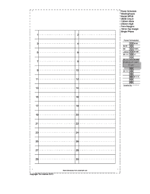 3 phase panel schedule template pdf
 Fillable Online Panel Schedule Westinghouse 130mm Wide ..