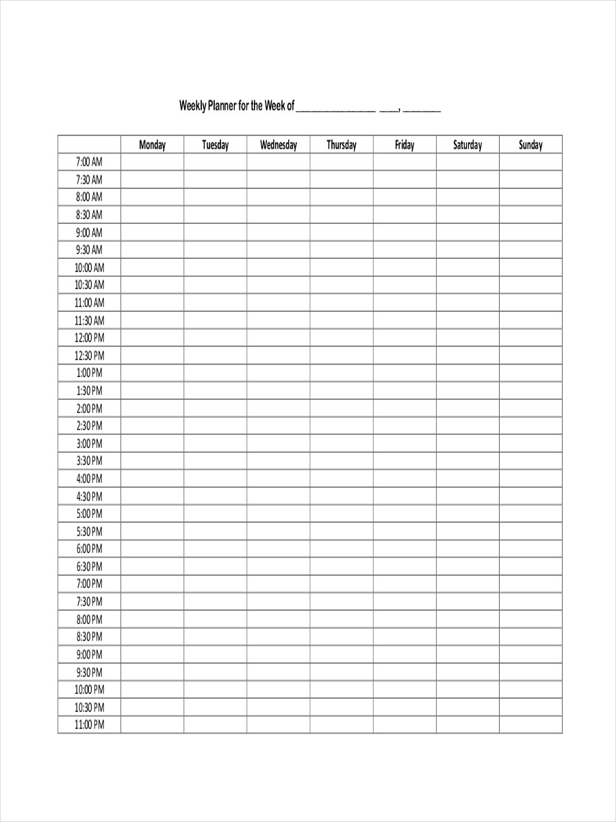 5 day weekly schedule template
 FREE 10+ Weekly Schedule Examples & Samples in PDF ..