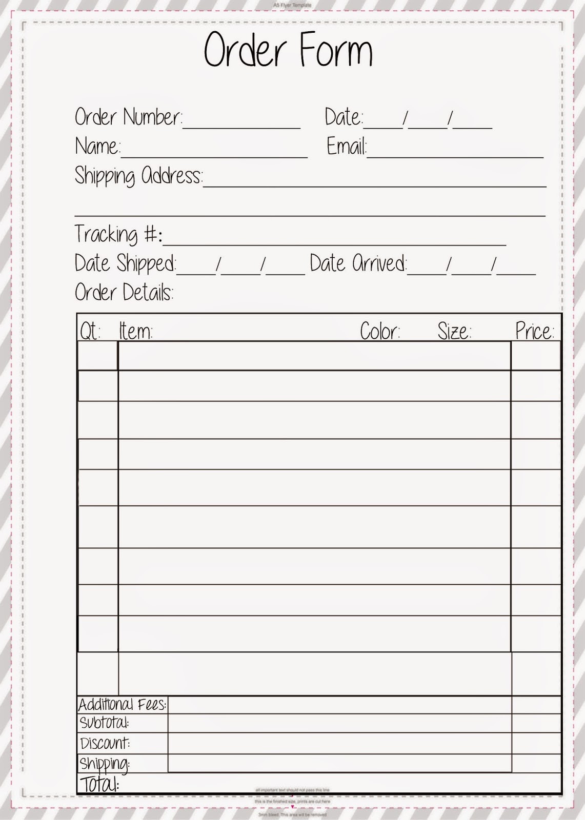 order form printable order sheet
 Free Order Form Planner Printable - The Stitch Maker - order form printable order sheet