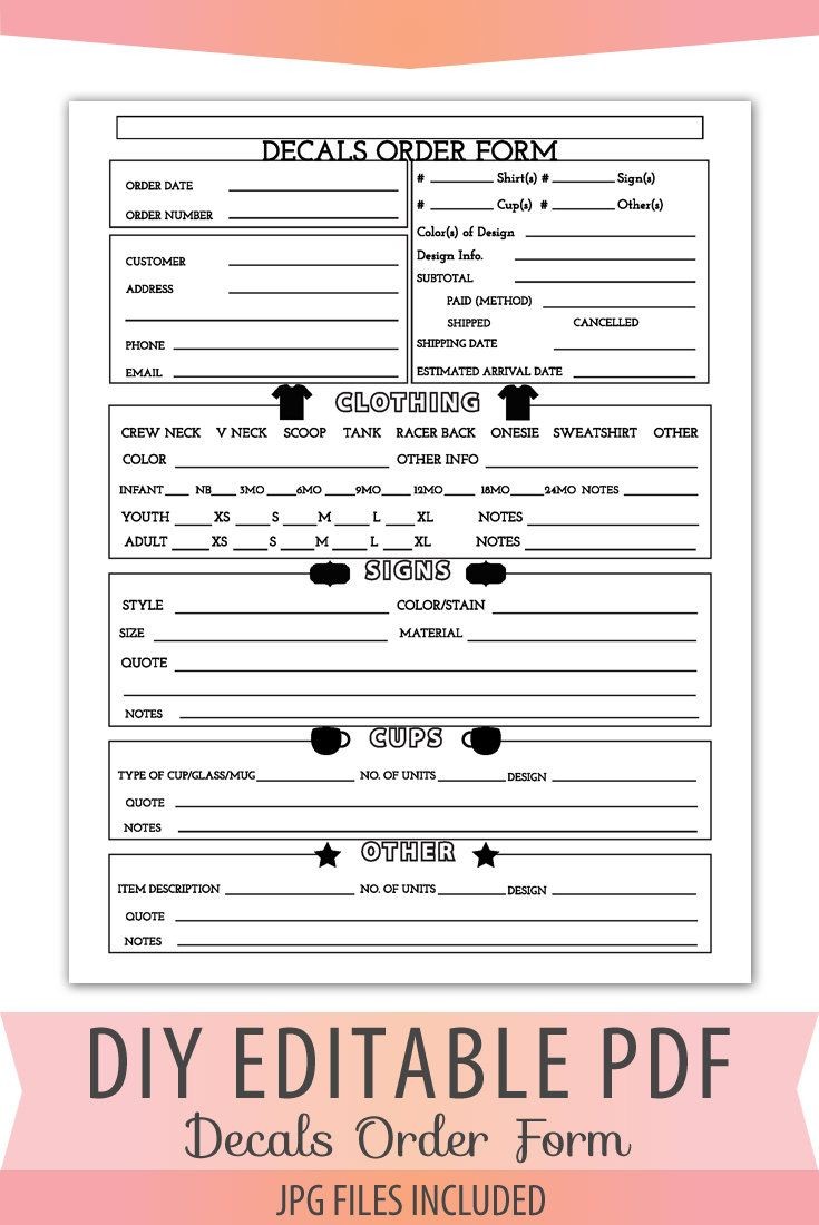 order form for vinyl projects
Vinyl Decals Order Form Sheet Letter Size Forms Sales .. order form for vinyl projects
Vinyl Decals Order Form Sheet Letter Size Forms Sales ..