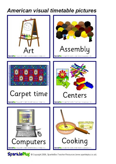 printable visual schedule template
 Visual Timetable for the USA (SB1979) - SparkleBox - printable visual schedule template