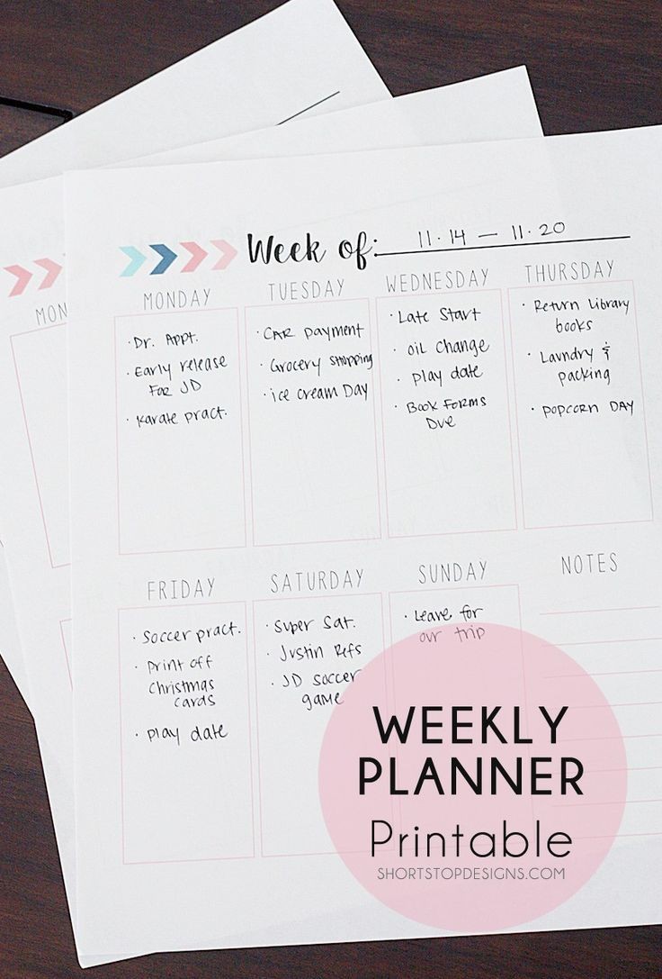 schedule template aesthetic
 Weekly Planner Printable | All Time Favorite Printables ..
