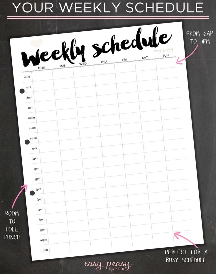 schedule template aesthetic
 Weekly Schedule, Printable Weekly Timetable, Ideal Week ..