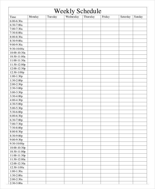 Weekly Schedule Template Time Why Weekly Schedule Template Time Had ...