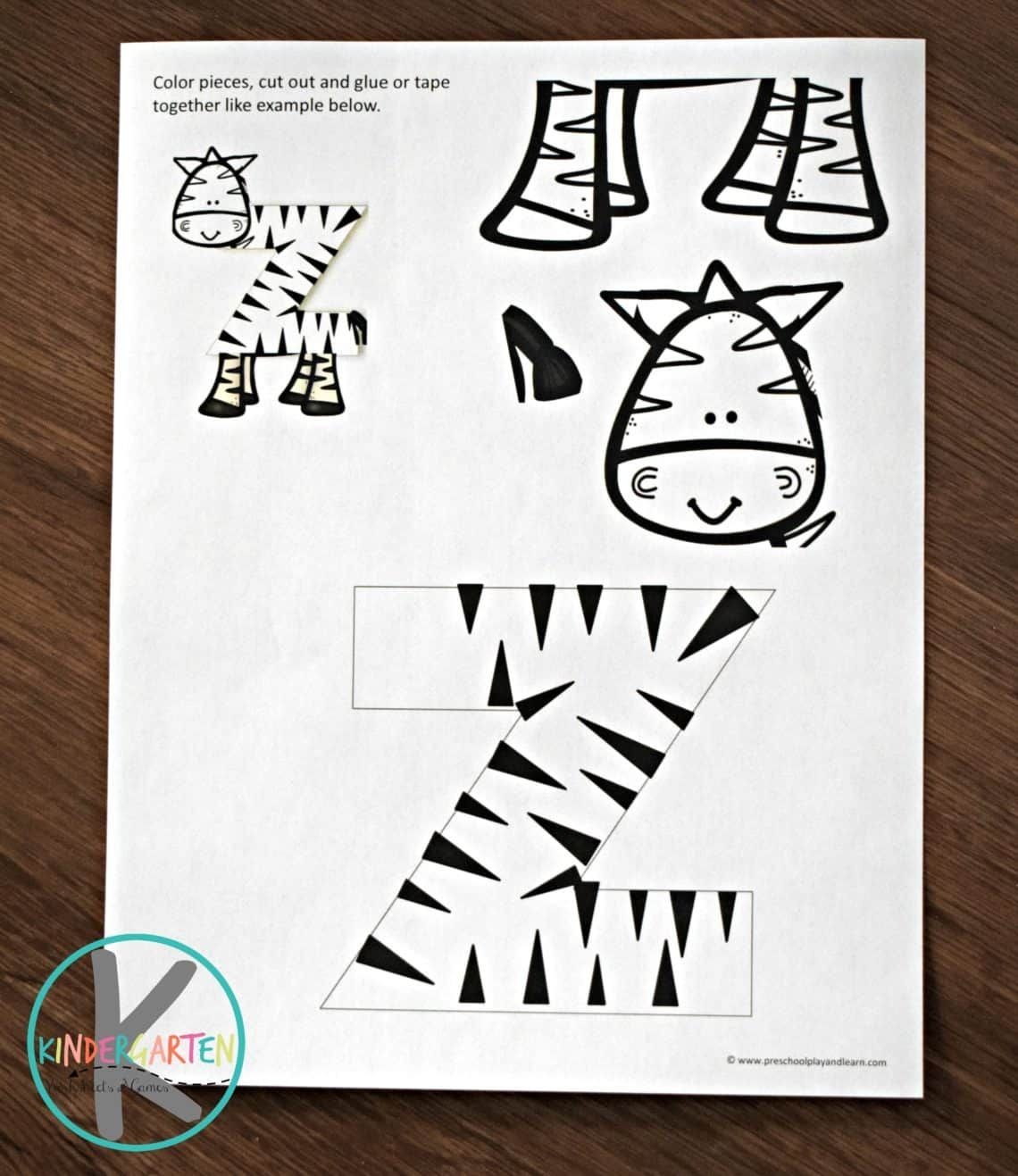 letter z zebra craft template
 free printable Letter z craft of a zebra; perfect ..