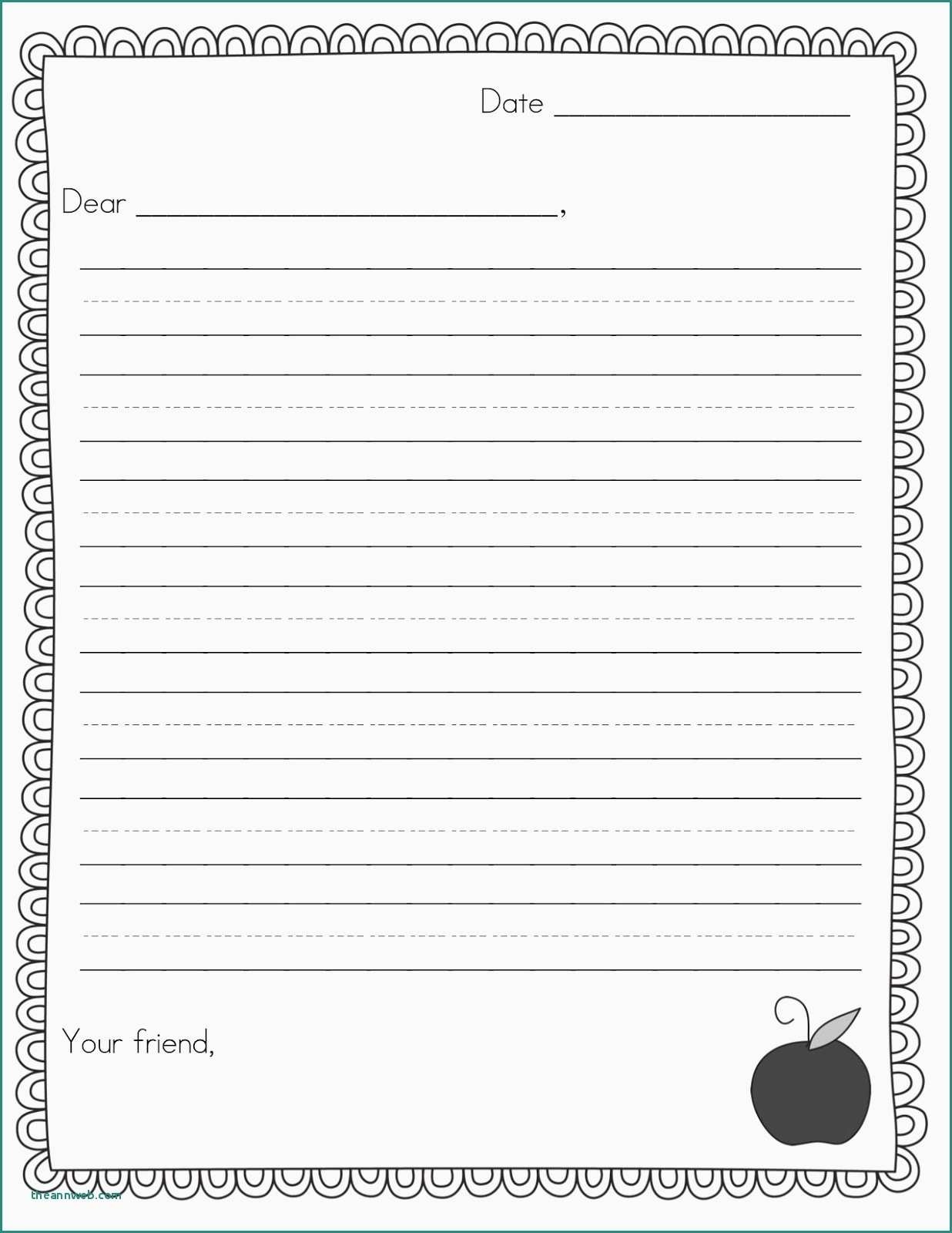 2nd Grade Letter Writing Template Free Printable Worksheet